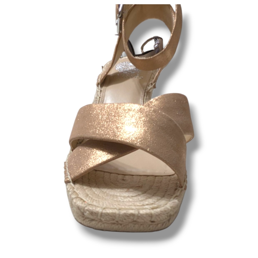 NEW VINCE CAMUTO Bendsen Wedge Sandal IN ROSE GOLD SZ 9.5 - Picture 6 of 14
